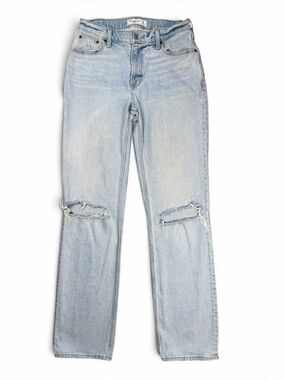 Abercrombie & Fitch The Baggy Low Rise Distressed Jeans Light Wash Size 25